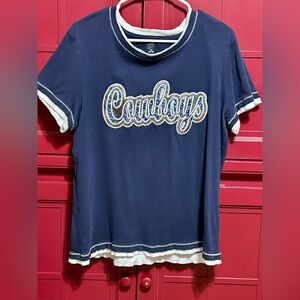 Source Unknown Navy and White Cowboys Tee